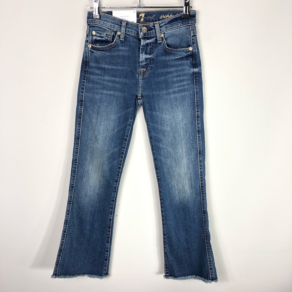 NEW 7 For All Mankind Precision Flare Bootcut Jeans Crop Denim 332